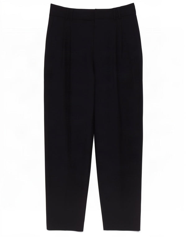 Zara Pantalón chino con cintura alta y pinzas para mujer EU 38 Small W28 L27 Azul marino