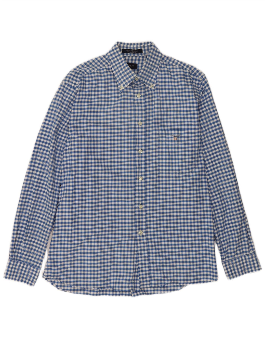 Camisa Gant Regular Fit De Algodón A Cuadros En Azul Medio |