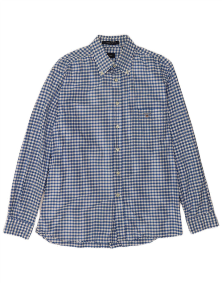 Camisa Gant Regular Fit De Algodón A Cuadros En Azul Medio |