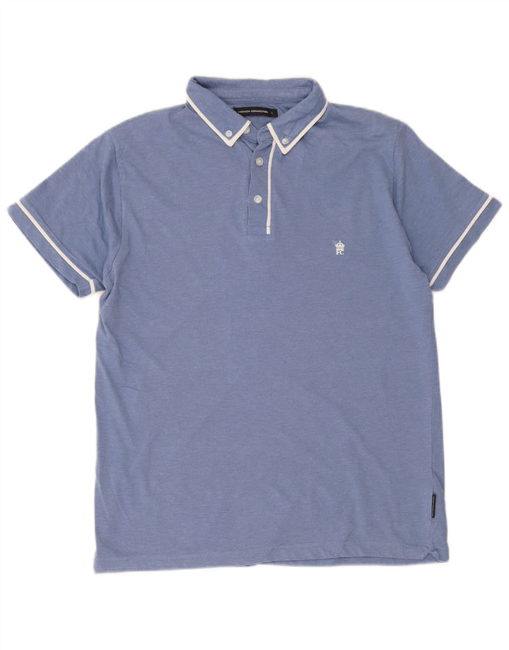 French Connection Polo para hombre de algodón azul grande