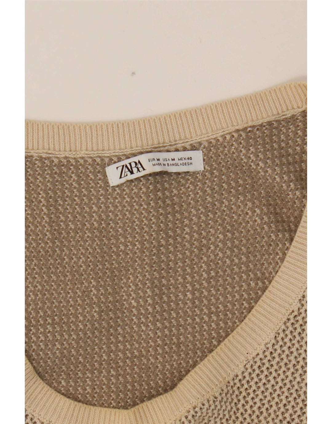 Zara Mujer Crop Vest Top UK 44 Medio Beige