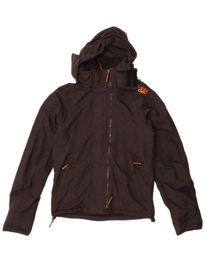 Superdry Chaqueta cortavientos con capucha para hombre UK 36 Small Black Nylon