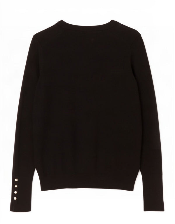 Zara Mujer Cárdigan Suéter UK 44 Grande Viscosa Negra