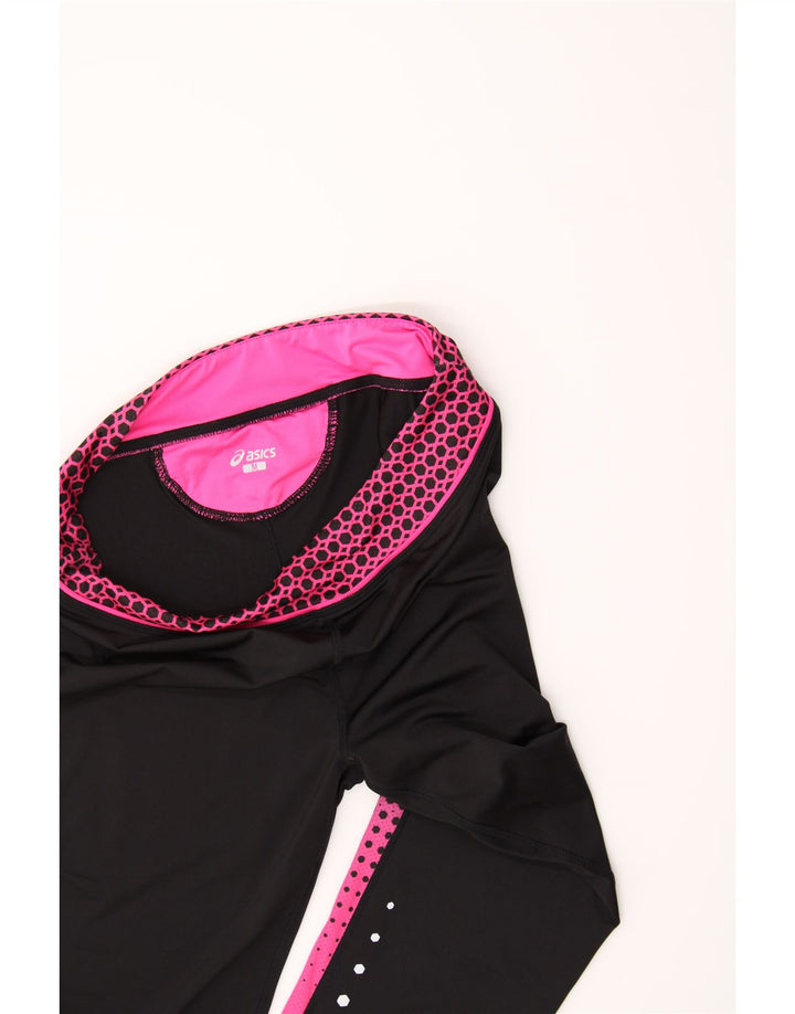 ASICS Womens Leggings UK 12 Medium Black Colourblock Polyester Vintage Asics and Second-Hand Asics from Messina Hembry 