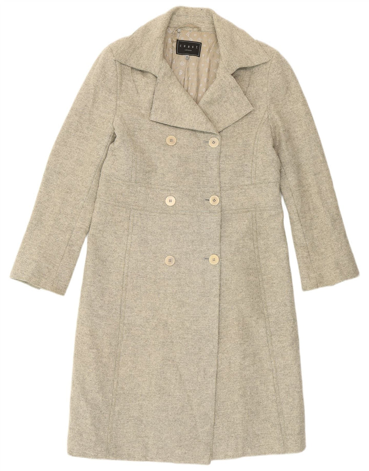 Abrigo de doble botonadura para mujer Coast UK 44 Lana virgen gris grande