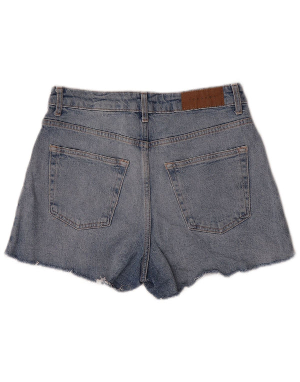 Topshop Mom - Pantalones cortos vaqueros de cintura alta para mujer, talla 40, talla M, W30, color azul