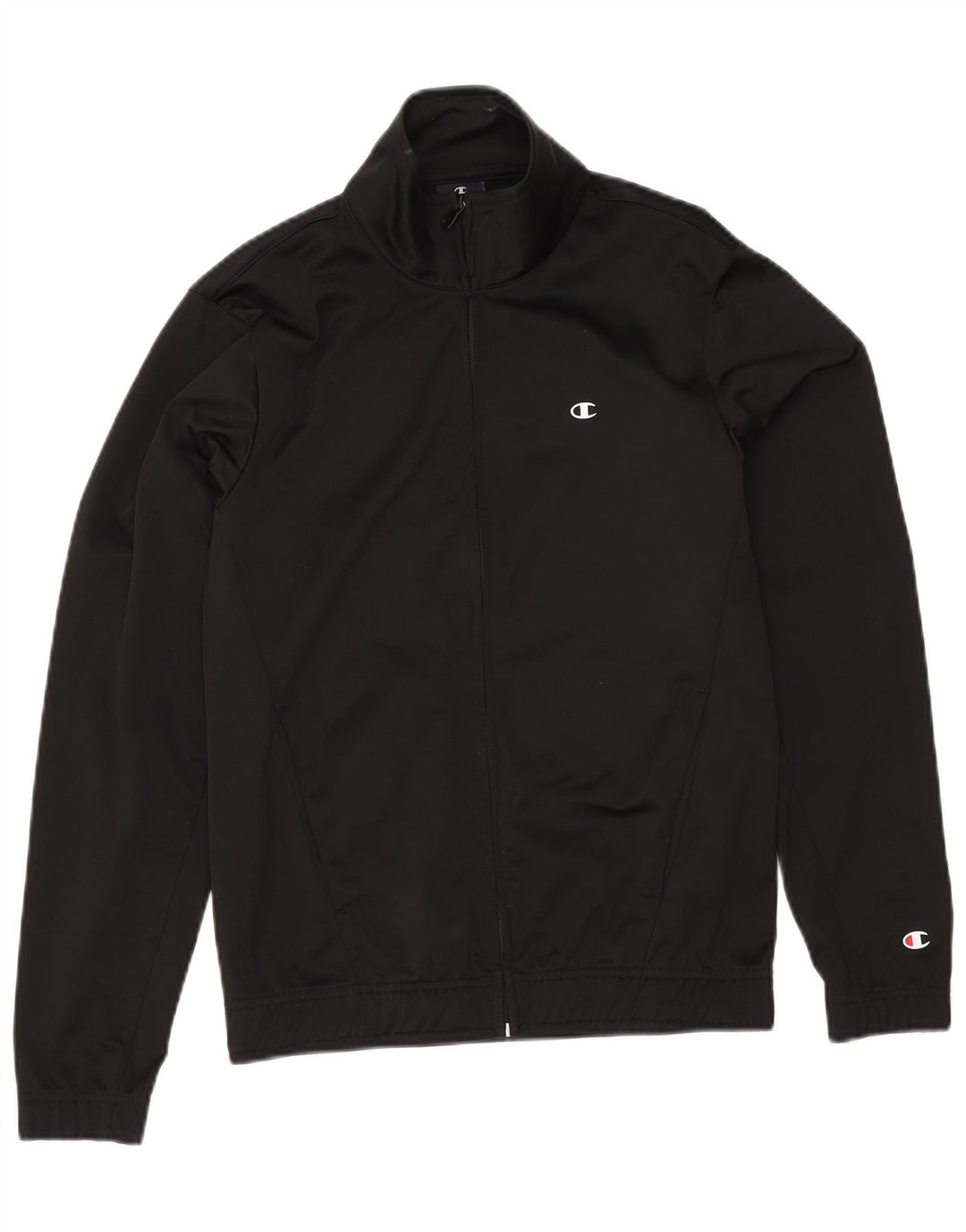 CHAMPION Mens Tracksuit Top Jacket Small Black Polyester