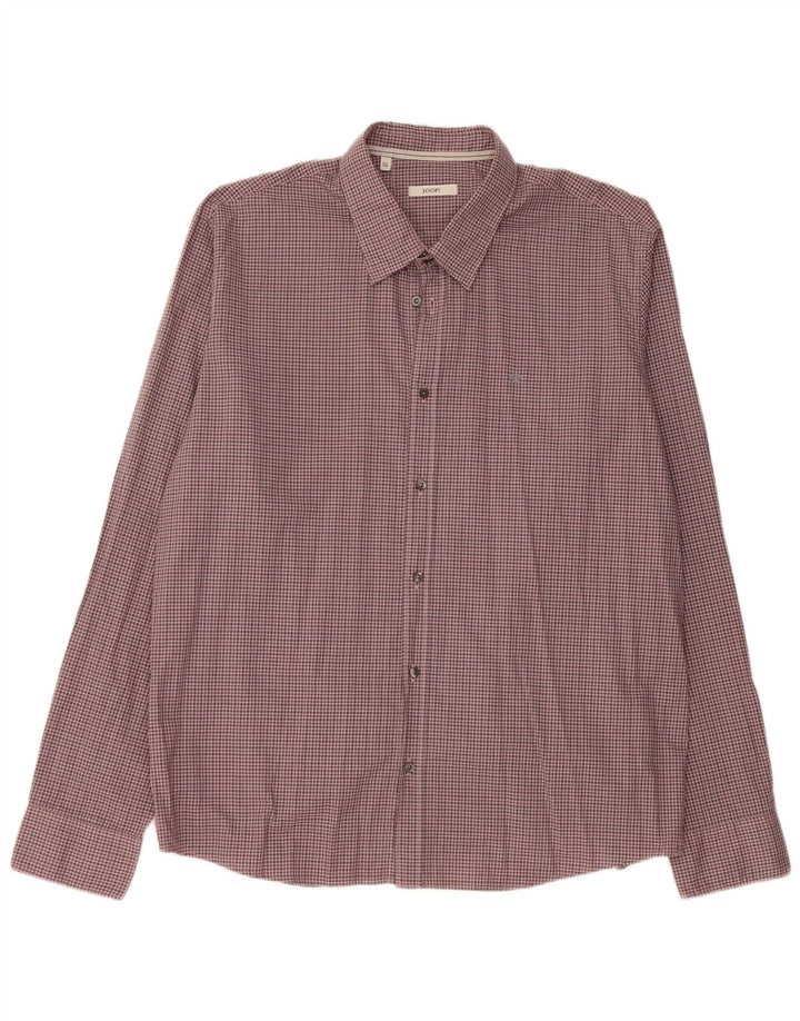 JOOP Camisa Hombre XL Algodón Cuadros Rosa