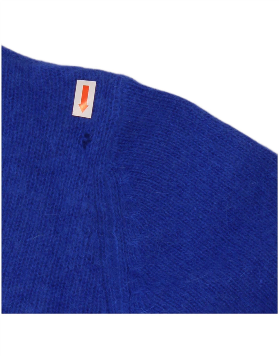 VINTAGE Mujer Crop Cardigan Suéter Reino Unido 10 Pequeña Lana Azul