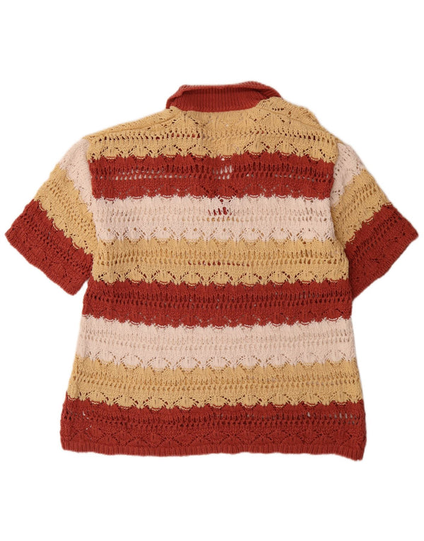 Zara Polo de punto holgado para mujer, talla 40, talla grande, multicolor, a rayas