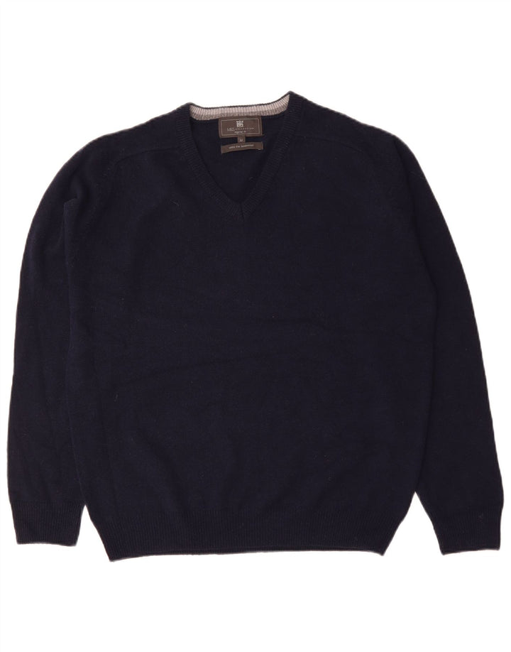 Marks & Spencer Jersey de corte regular con cuello en V para hombre Azul marino mediano