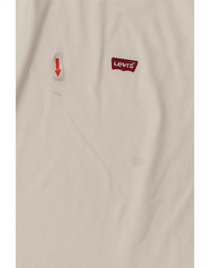 Levi's Camiseta de corte estándar para hombre Top de algodón blanco mediano