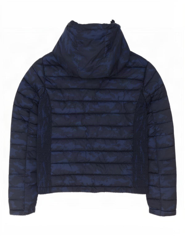 Superdry Chaqueta Acolchada Con Capucha Para Mujer UK 46 Large Camuflaje Azul Marino