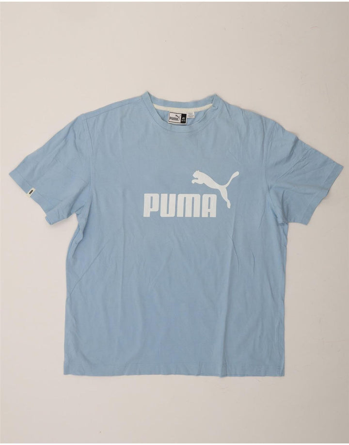 PUMA Mens Graphic T-Shirt Top XL Blue Vintage Puma and Second-Hand Puma from Messina Hembry 
