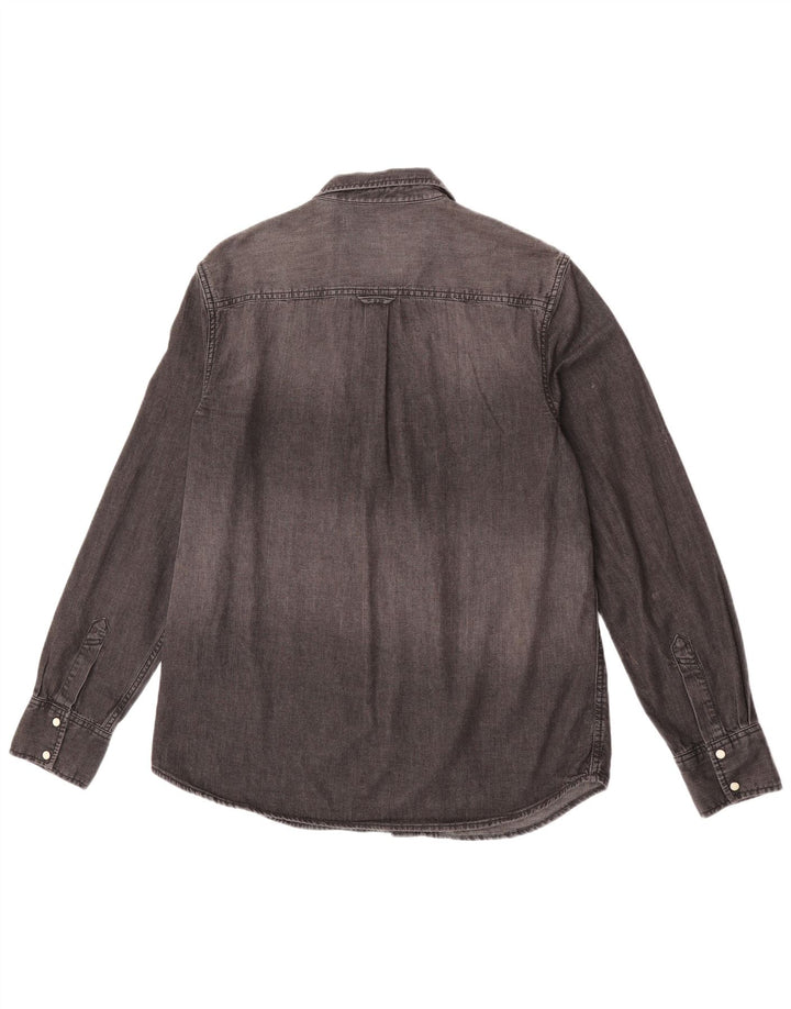 Superdry Camisa Vaquera Para Hombre XL Algodón Gris