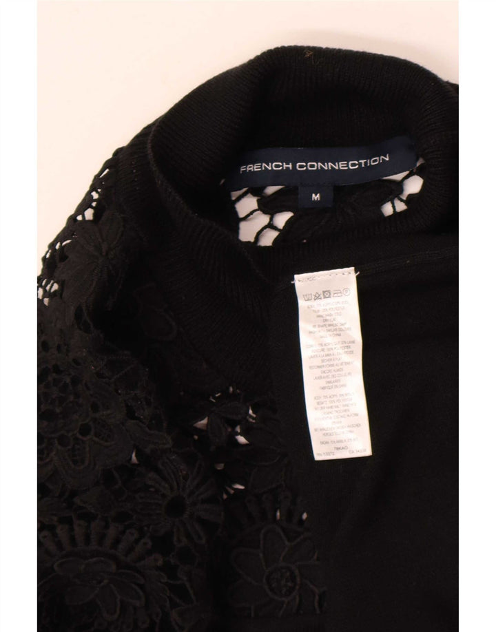 French Connection Suéter tipo jersey con cuello vuelto para mujer UK 44 Mediano Negro Floral