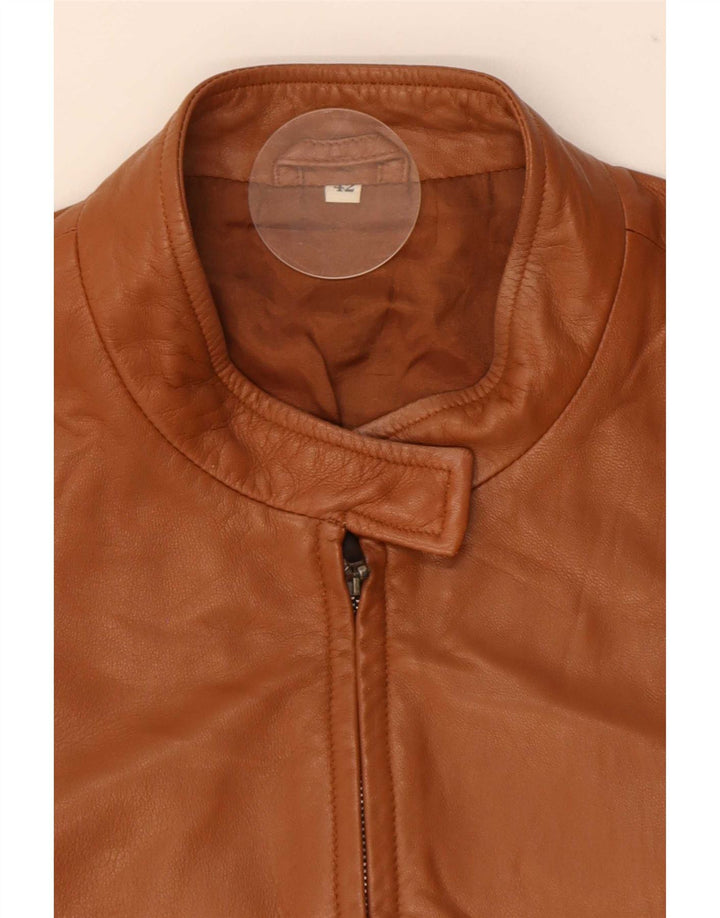 Chaqueta de cuero vintage para mujer IT 42 Marrón medio