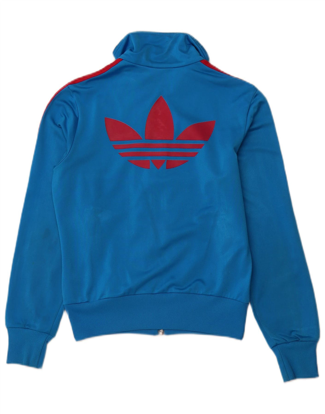 Adidas - Chaqueta de chándal gráfica para mujer, talla 36, poliéster azul pequeño