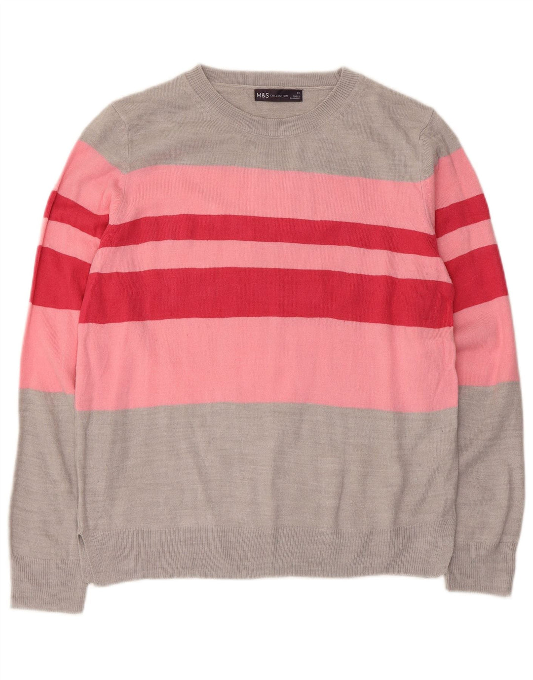 Marks & Spencer Jersey con Cuello Barco para Mujer UK 40 Gris Medio