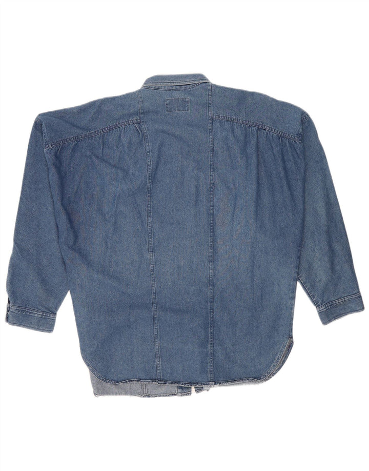 POP 84 Camisa vaquera extragrande para mujer UK 44 Algodón azul medio