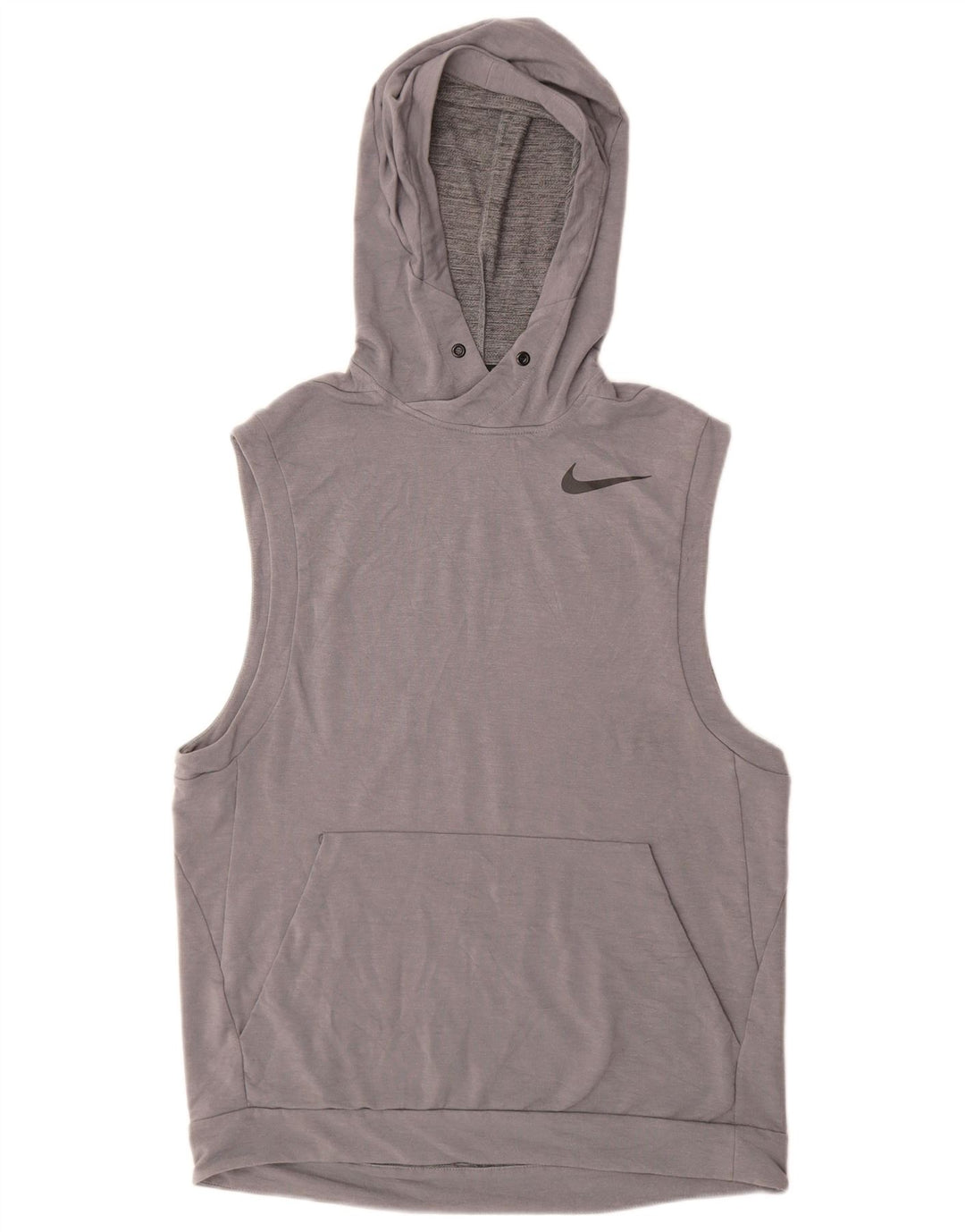 NIKE Jersey con capucha sin mangas Dri Fit para hombre Poliéster gris medio