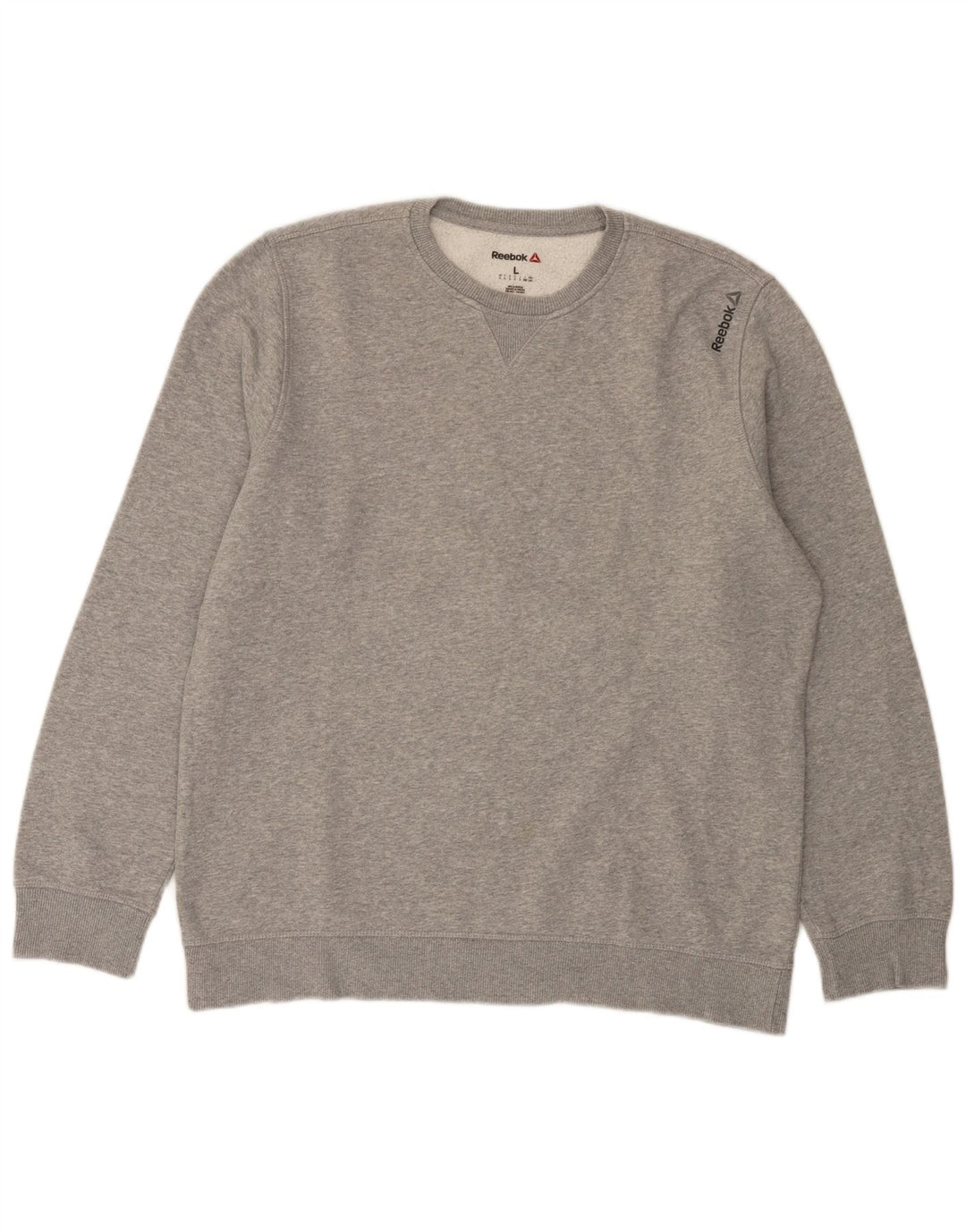 Reebok - Sudadera tipo jersey para hombre, talla grande, algodón moteado gris