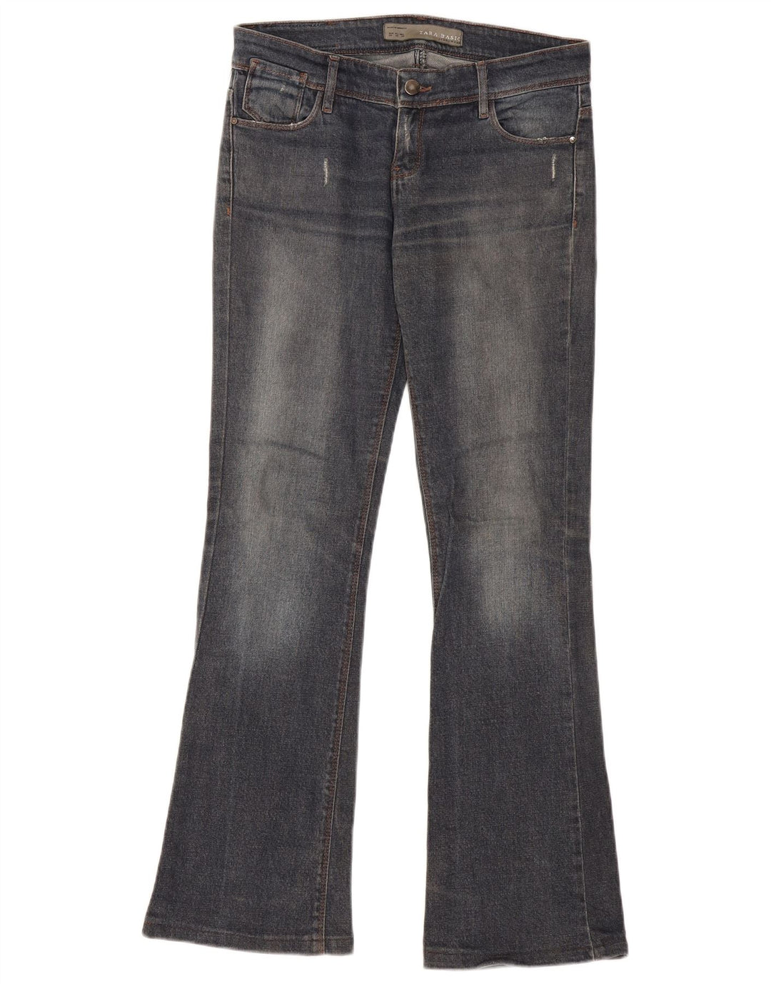 Zara Jeans Acampanados Para Mujer EU 38 Small W28 L31 Azul Marino