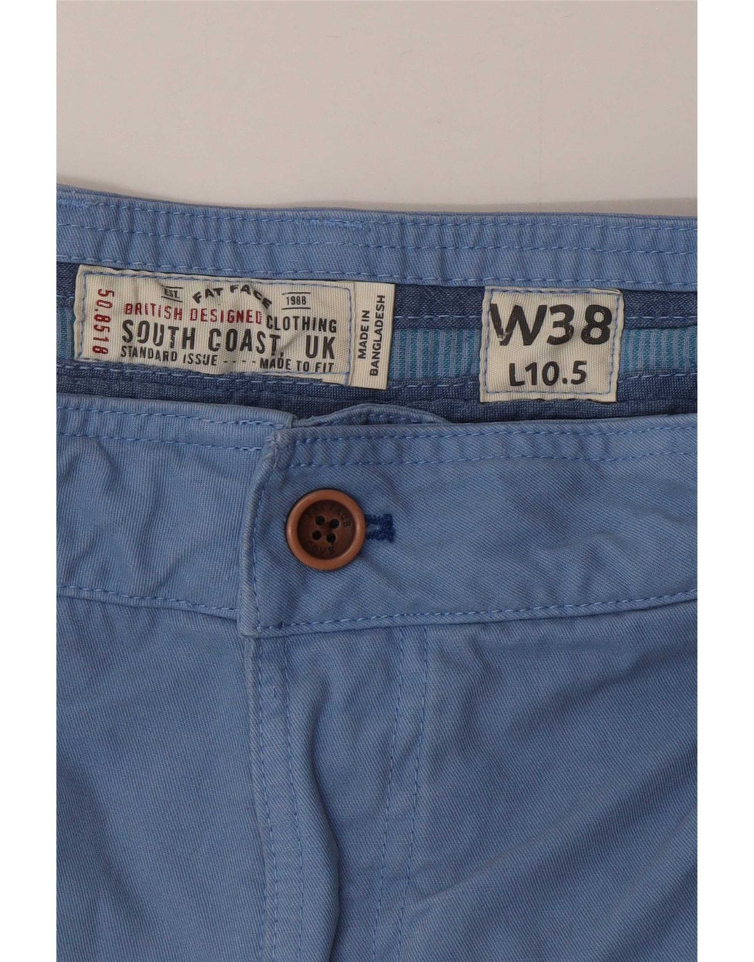 Pantalones cortos chinos para hombre Fat Face W38 XL Algodón azul