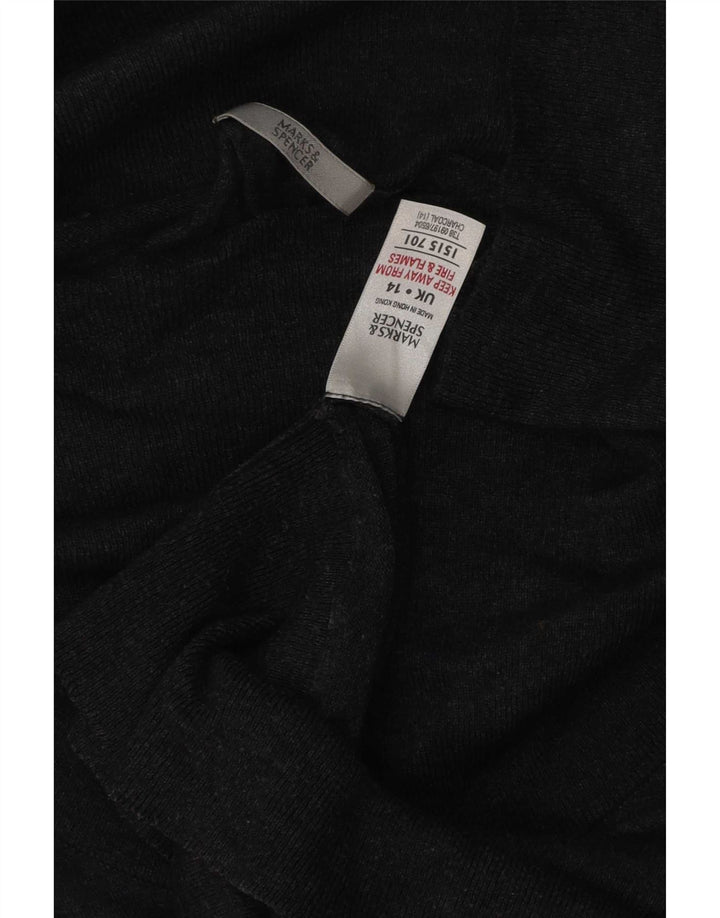 Marks & Spencer Suéter tipo jersey con cuello vuelto para mujer UK 44 Grande Gris Poliamida