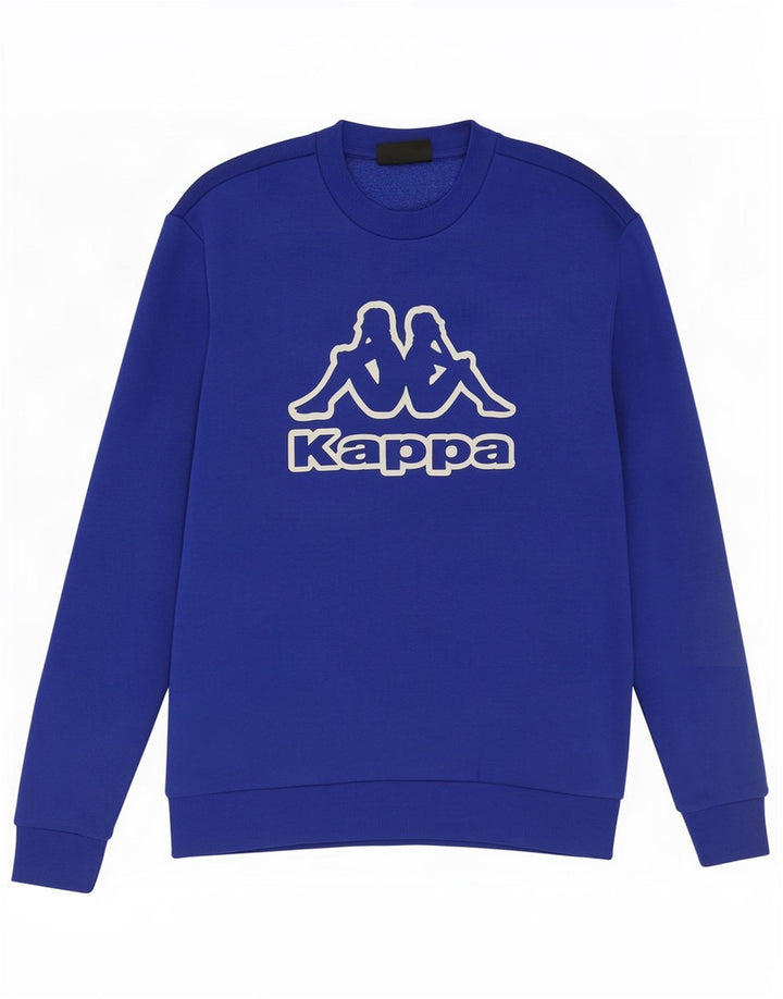 Kappa Hombre Sudadera Gráfica Jumper Large Algodón Azul
