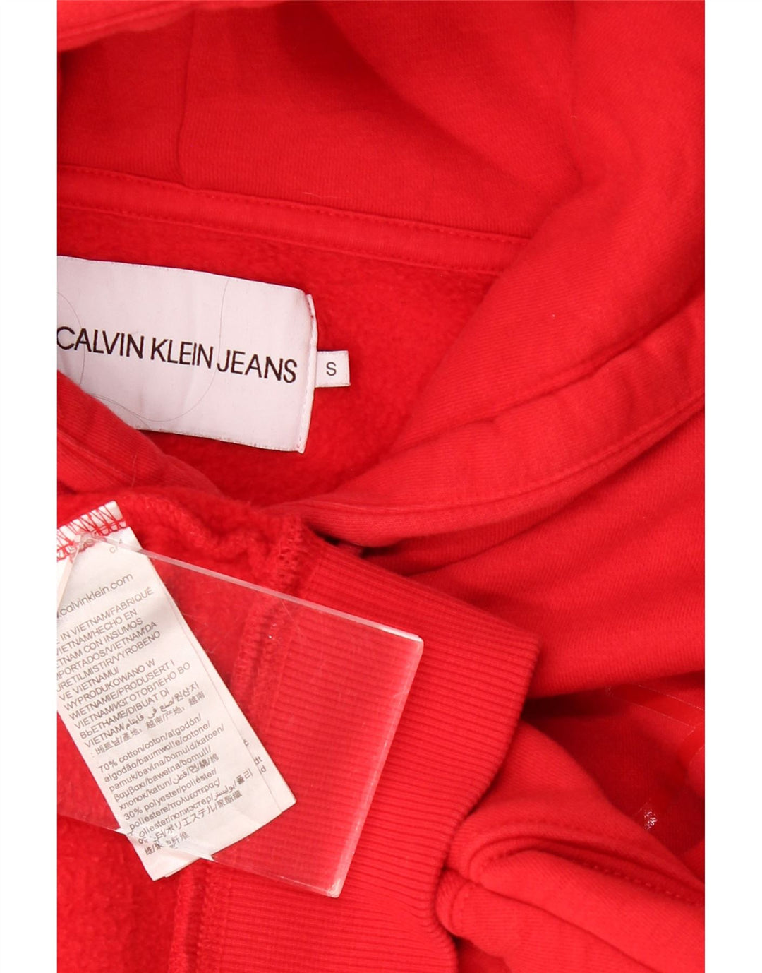 CALVIN KLEIN JEANS Jersey con capucha extragrande para mujer UK 10 Small Red