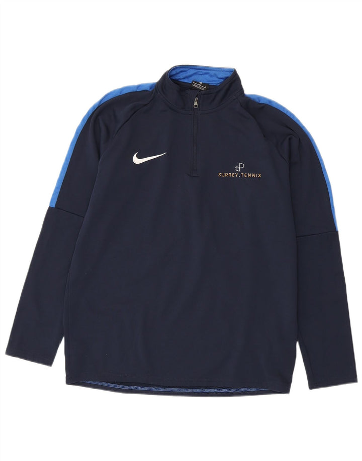 Nike Hombre Dri Fit Graphic Pullover Chándal Top Azul Marino Mediano