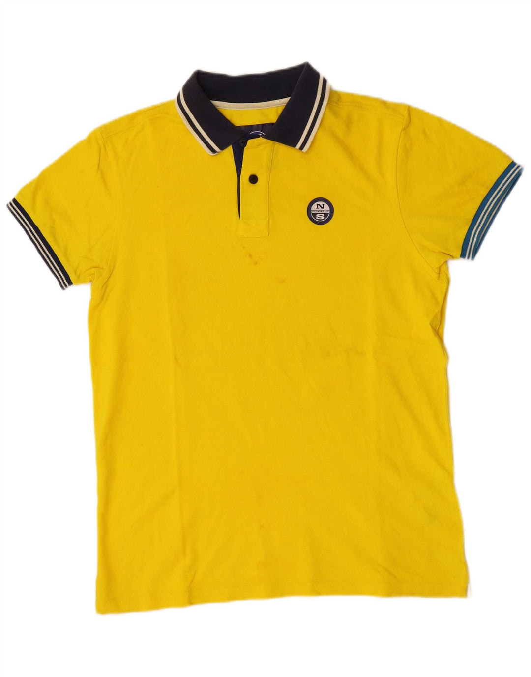 Polo North Sails Hombre De Algodón Color Block Amarillo Medio