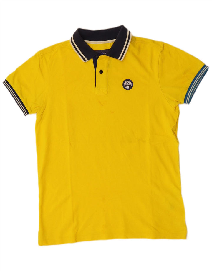 Polo North Sails Hombre De Algodón Color Block Amarillo Medio