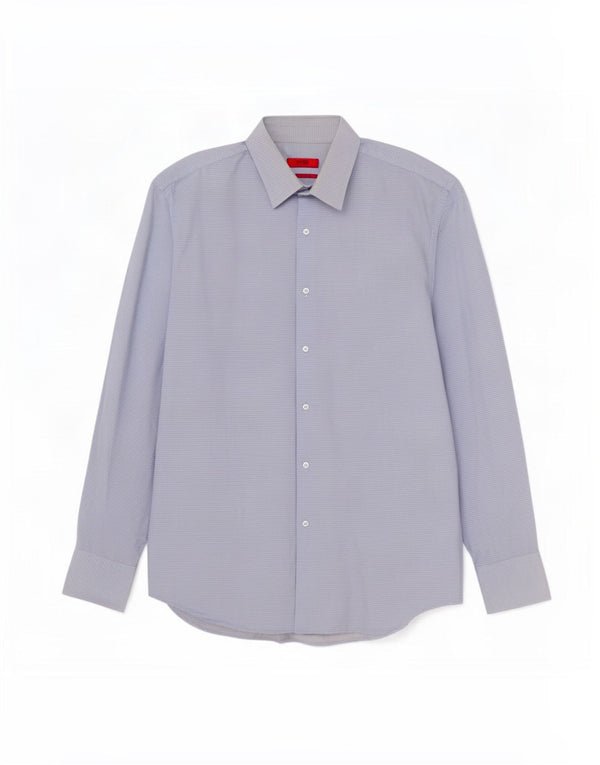 Camisa Hugo Boss Hombre Regular Fit Talla 43 17 XL Algodón Manchado Azul
