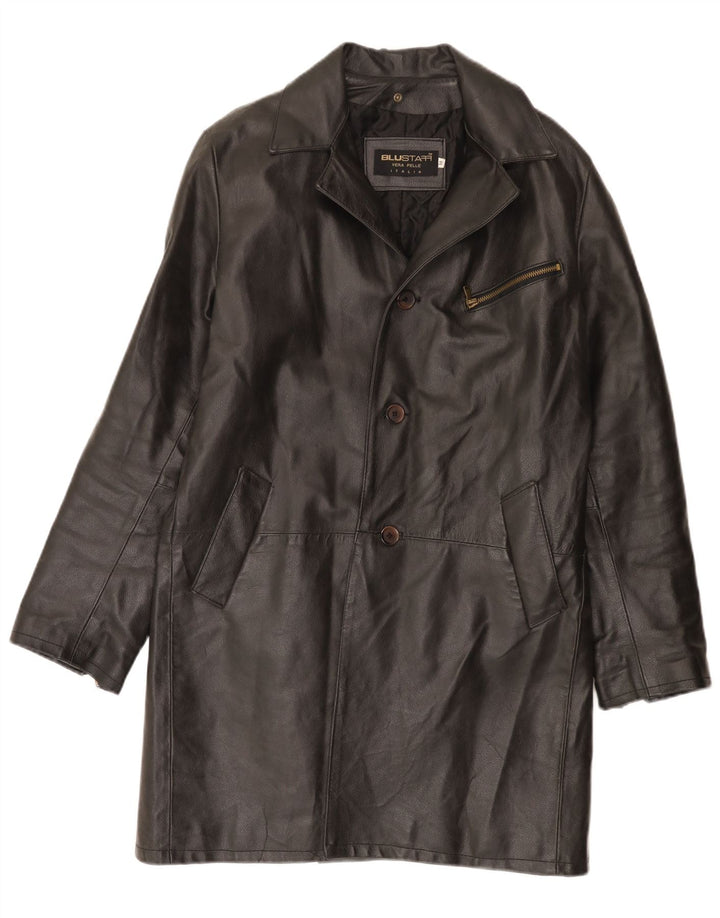 Blustaff Abrigo de cuero para hombre UK 38 Cuero negro mediano