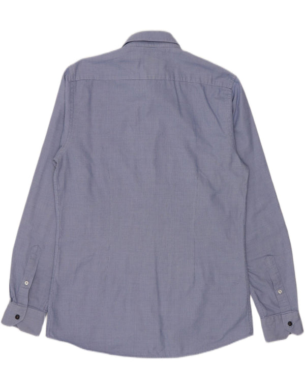 ZARA Hombre Camisa Slim Fit Algodón Azul Medio