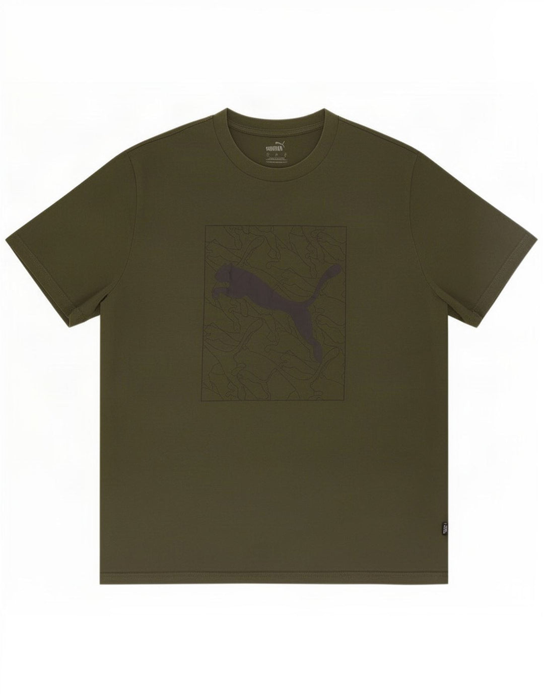 Puma - Camiseta gráfica para hombre, talla grande, color caqui