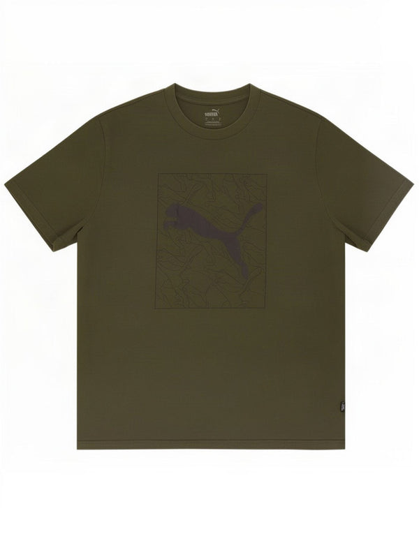 Puma - Camiseta gráfica para hombre, talla grande, color caqui