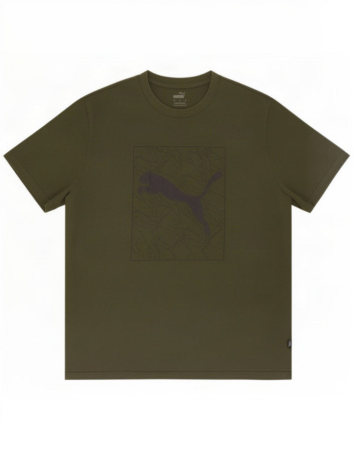 Puma - Camiseta gráfica para hombre, talla grande, color caqui