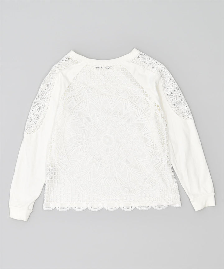 DESIGUAL - Sudadera extragrande para mujer, talla 40, algodón blanco grande