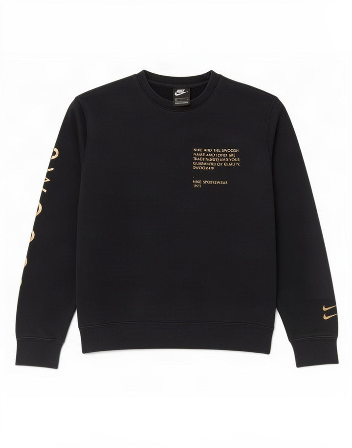 Nike Sudadera con gráfico gráfico tipo jersey de algodón negro mediano