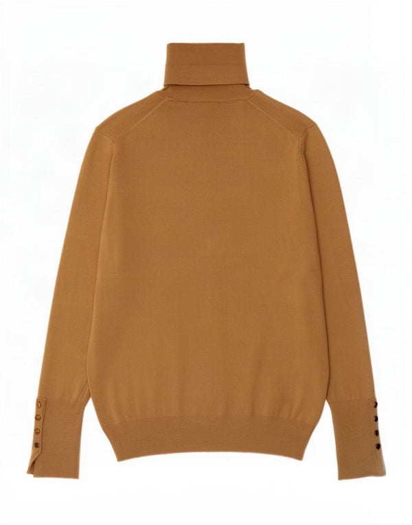 Zara - Jersey con cuello vuelto para mujer, talla 42, viscosa beige mediana