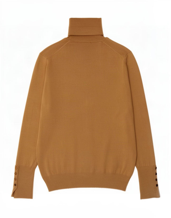 Zara - Jersey con cuello vuelto para mujer, talla 42, viscosa beige mediana