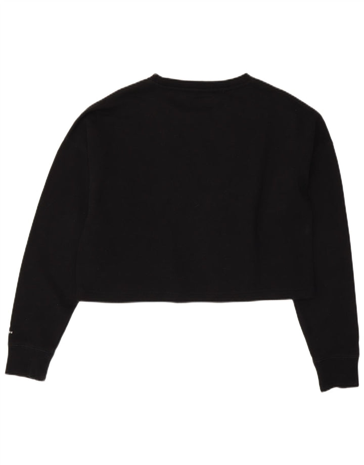 Converse Mujer Oversize Crop Graphic Sudadera Jumper UK 14 Mediano Negro