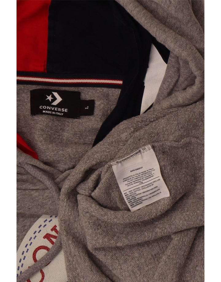 Converse Hombre Graphic Sudadera con capucha Jumper Grande Gris Algodón