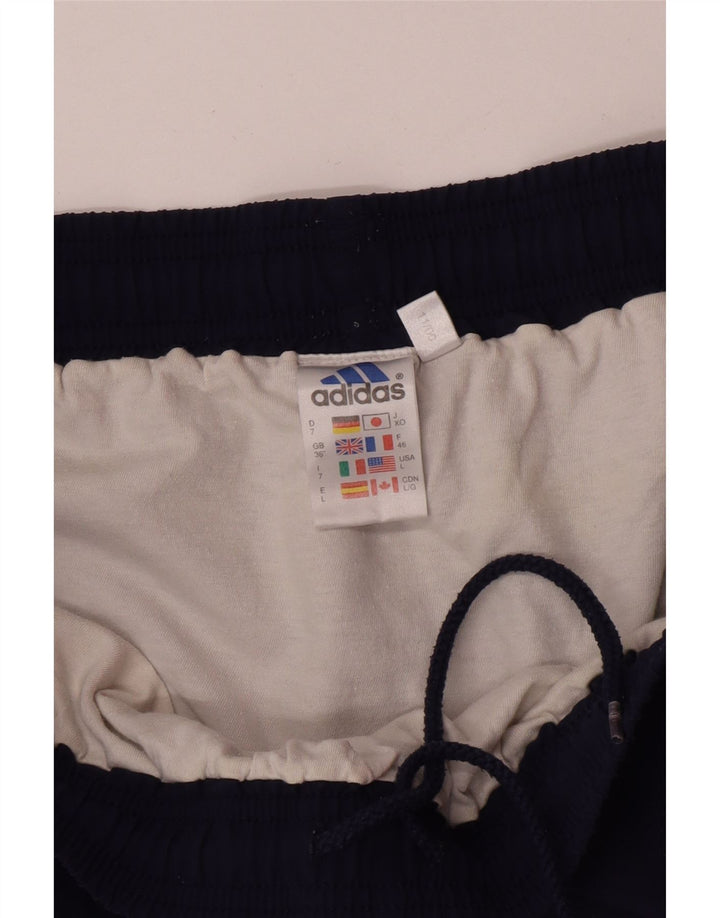 Adidas - Pantalones cortos deportivos para hombre, talla grande, poliéster, color azul marino