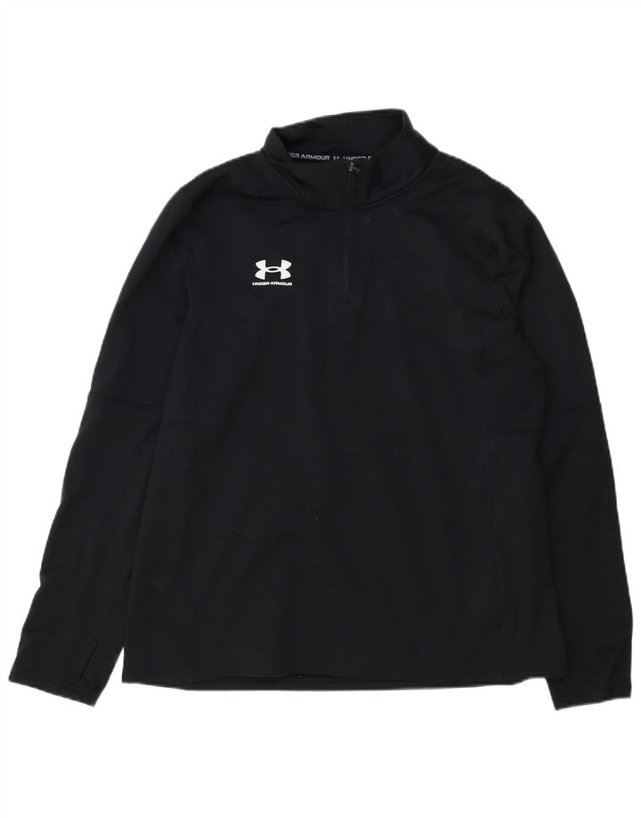 Under Armour Hombre Zip Neck Pullover Chándal Top XL Poliéster negro
