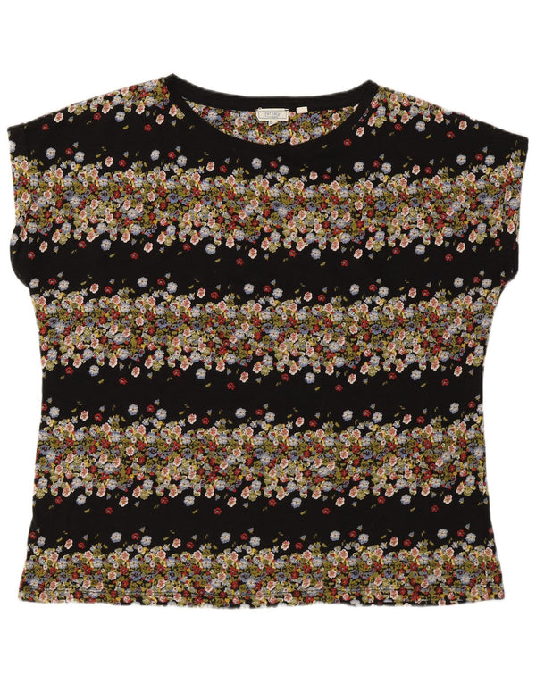 Camiseta para mujer Fat Face Top UK 46 Large Black Floral Cotton