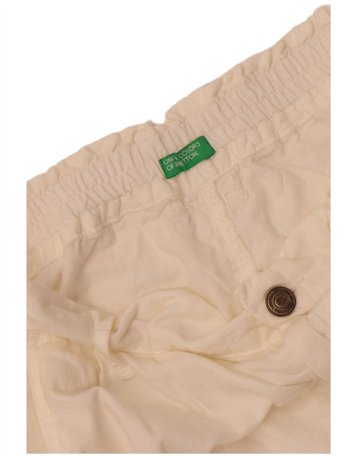 Benetton Pantalón Chino Chino W28 Pequeño Blanco